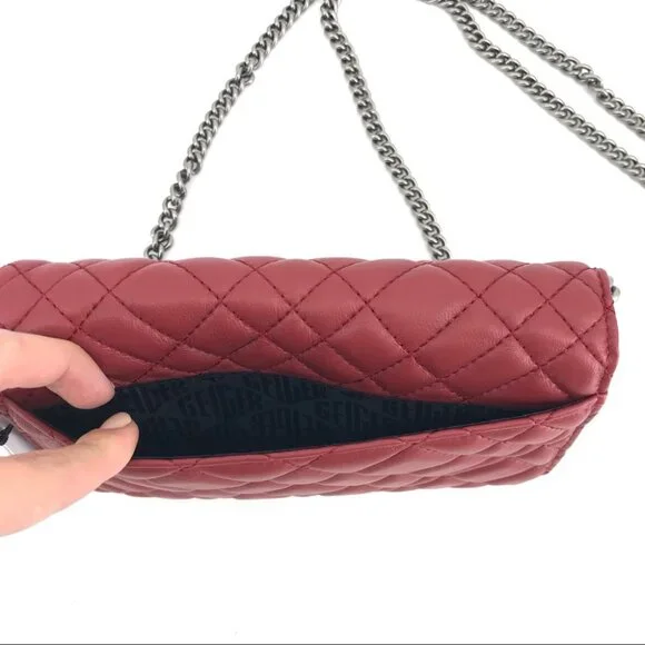 Kurt Geiger Red Leather Crossbody Wallet | Turn Lock Closure - Picture 9 of 9